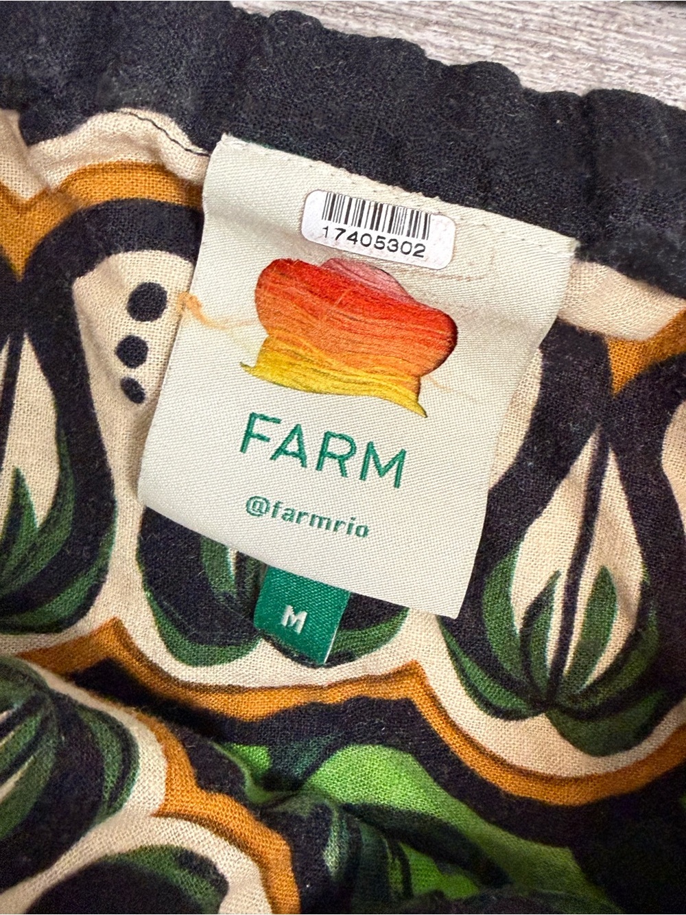 FARM Rio Coconut Tree Flow Scarf Midi Dress Tropical Print Sleeveless Size M - Picture 8 of 9